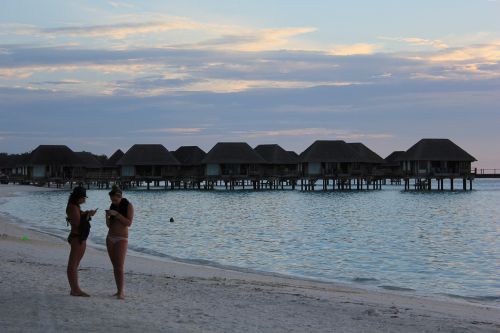 beach sunset maldives