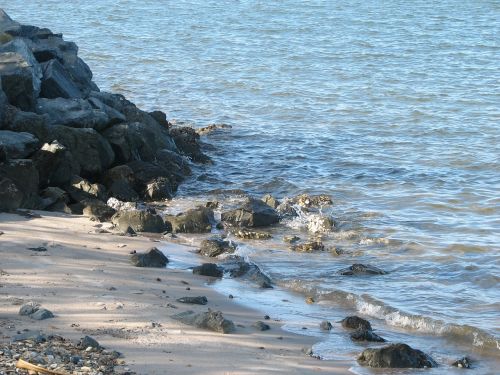 beach rocks sea