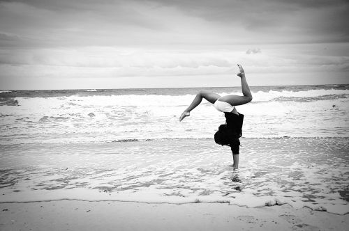 beach gymnastics girl
