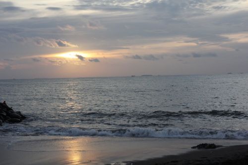 beach sunset reflection