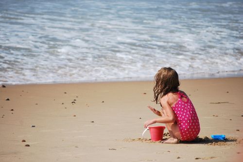 beach child playing
