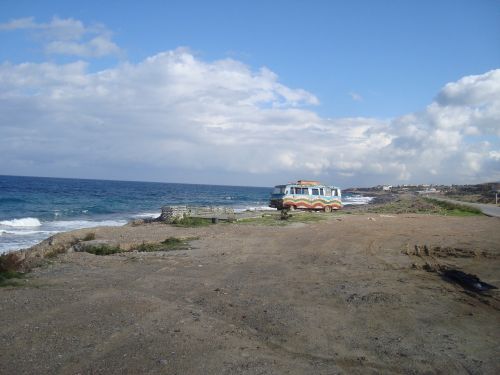 beach van by the sea