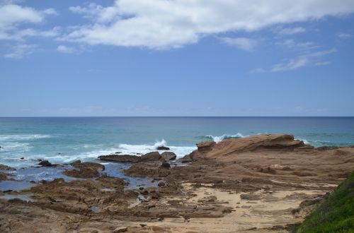 beach rocks sea