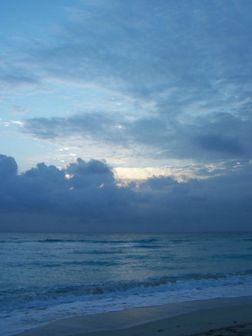 beach blue sunset