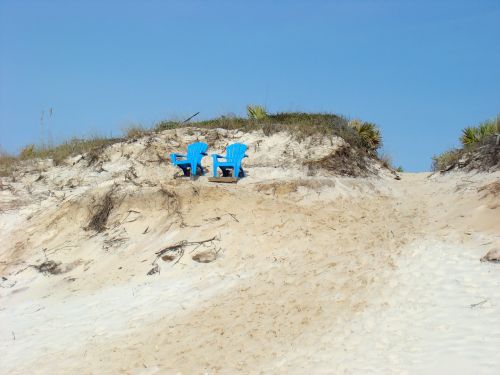 beach chairs sand