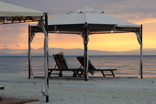 beach deckchair sunrise