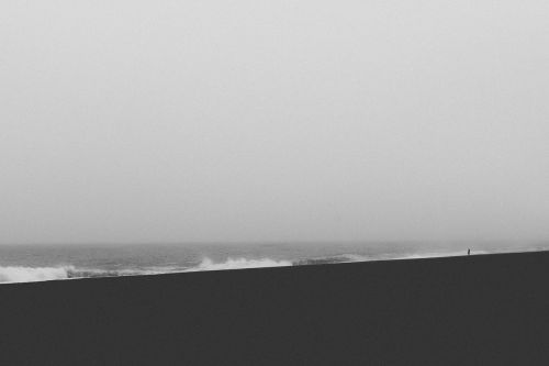beach ocean black and white