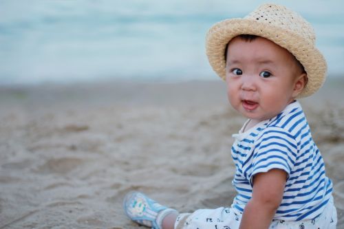 beach kids happy