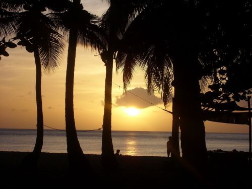 beach sunset guadeloupe