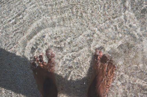 beach feet water