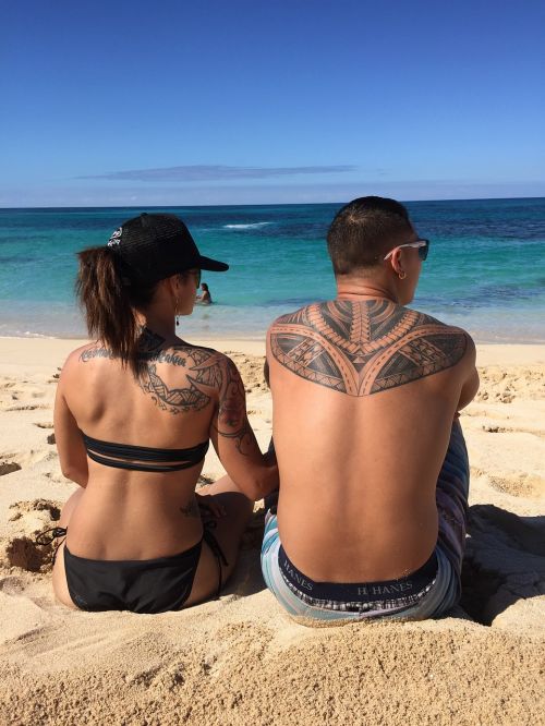 beach love tattoos