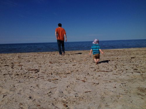 beach father son