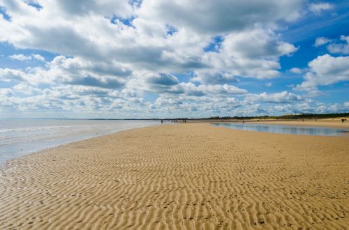 Beach And Sea With Blue Sky