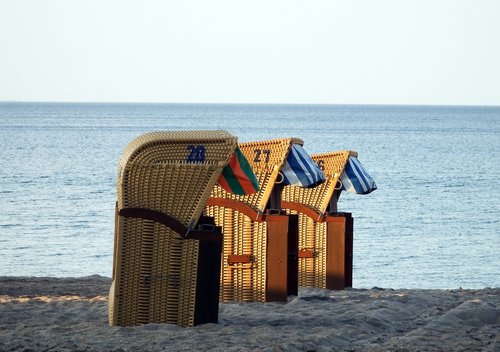 beach chair  baltic sea  water