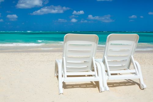 Beach Chairs And Sea