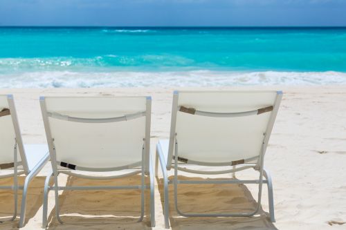 Beach Chairs And Sea