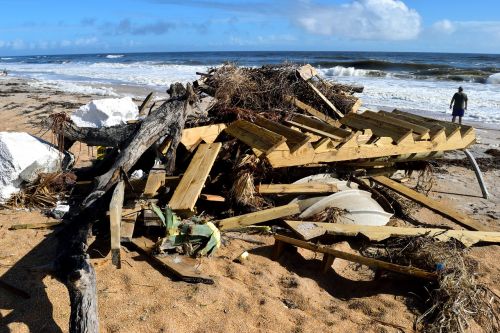 beach debris cleanup hurricane irma