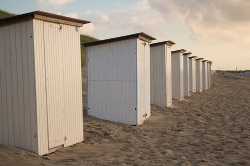 beach hut  sea  coast