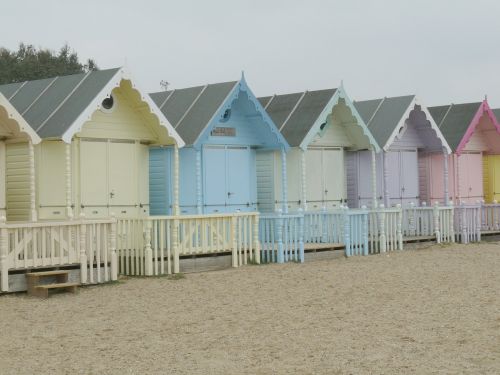 beach huts beach sand