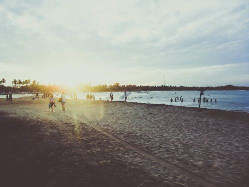 beach people beach sunset people