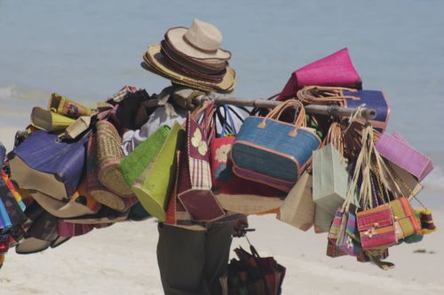 beach seller bags colourful