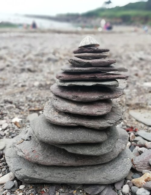 beach stones  tower  beach