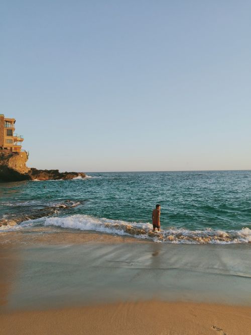 beach sunset swimming ocean