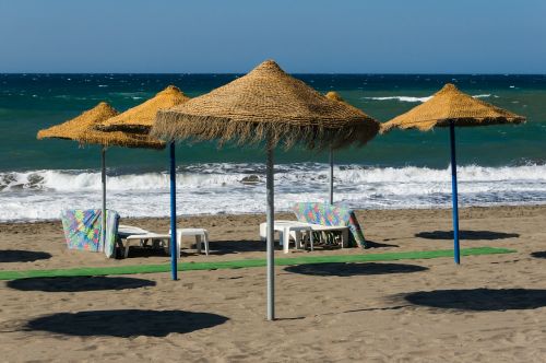 beach umbrellas spain andalusia