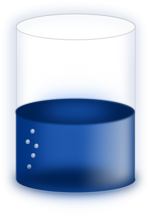 beaker liquid blue