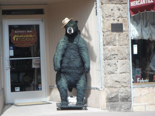 bear statue street city