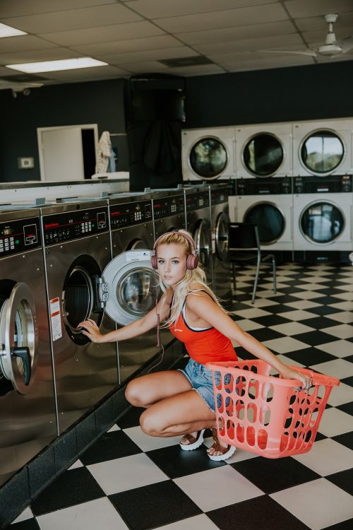 beautiful headphones laundromat