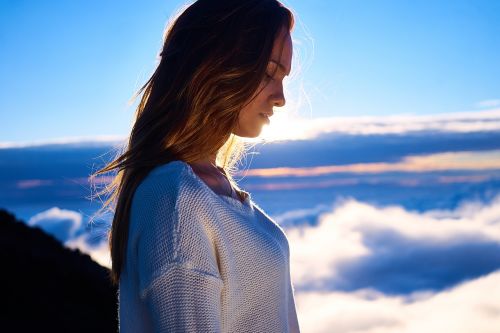 beautiful clouds girl