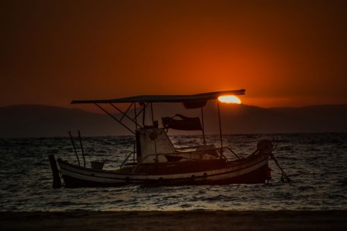 beautiful landscape sunset greece