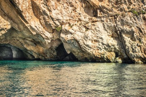 beautiful landscape poseidon god face zakynthos island greece