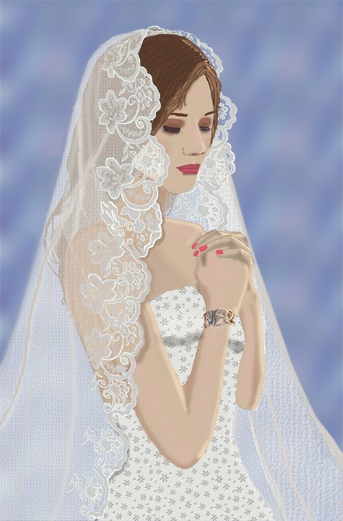 beautiful woman  wedding veil  wedding dress
