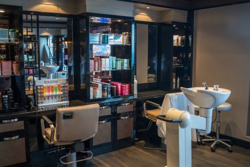 beauty salon hair dresser table