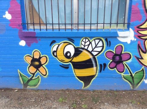 bee graffiti honey