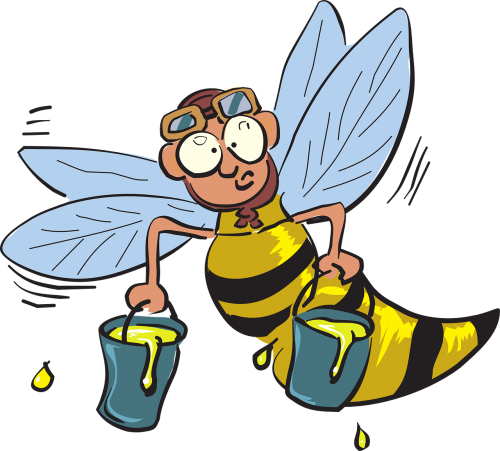 bee flying holding