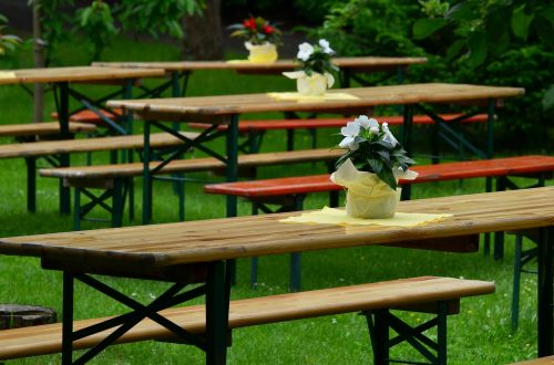 beer tent set benches dining tables