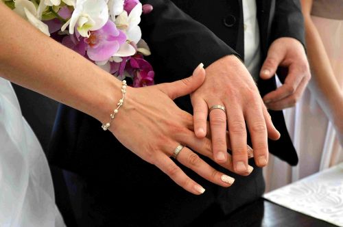 before wedding rings hands