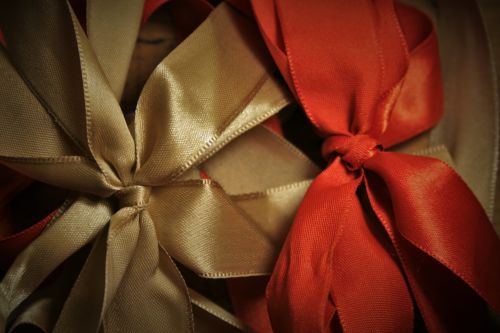 Beige And Orange Ribbons