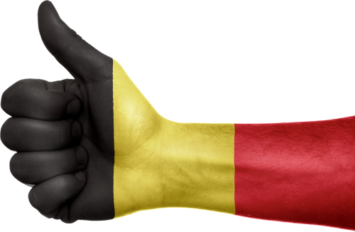 belgium flag hand