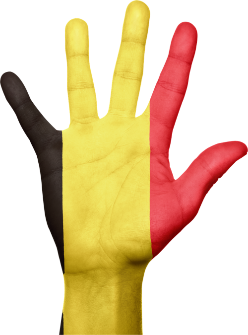 belgium flag hand