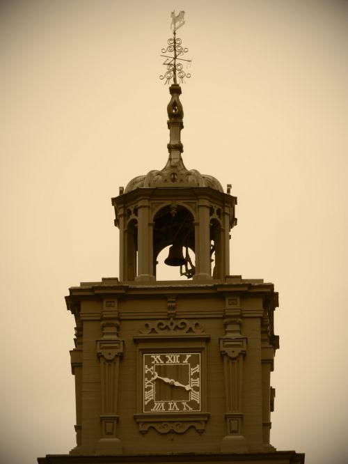 Bell Tower &amp;amp; Clock Sepia