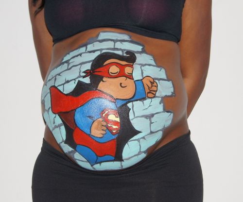 bellypaint belly superman