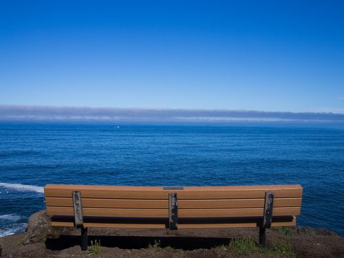 bench sea sky