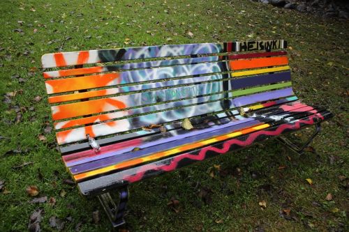 bench park graffiti