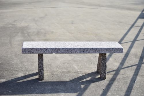 bench shadow gravel