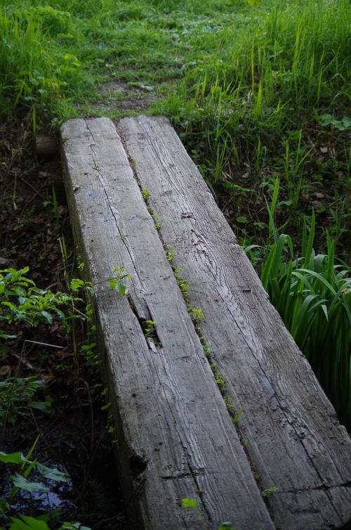 bench bridge wooden
