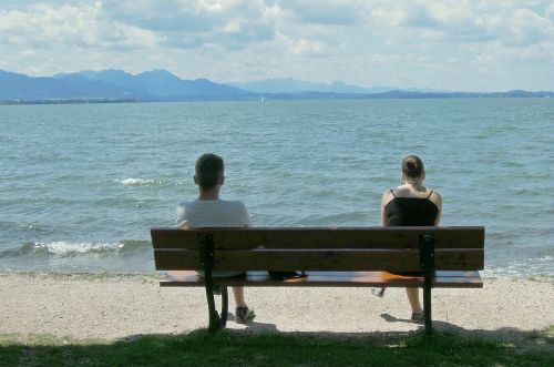 bench sea lake